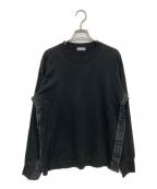 COMME des GARCONS HOMMEコムデギャルソン オム）の古着「異素材切替カットソー」｜ブラック