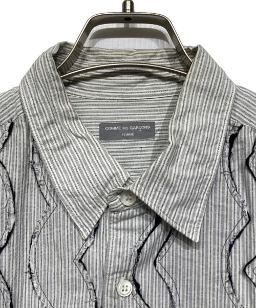 COMME des GARCONS HOMME（コムデギャルソン オム）COMME des GARCONS HOMME (コムデギャルソン オム) ラメストライプシャツ ネイビー サイズ:記載なしの古着・服飾アイテム