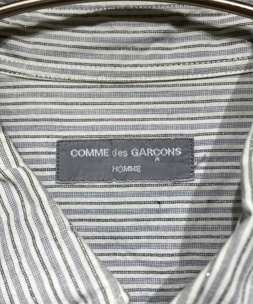 COMME des GARCONS HOMME（コムデギャルソン オム）COMME des GARCONS HOMME (コムデギャルソン オム) ラメストライプシャツ ネイビー サイズ:記載なしの古着・服飾アイテム