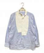 LOEWEロエベ）の古着「バイカラーシャツ」｜スカイブルー×ホワイト