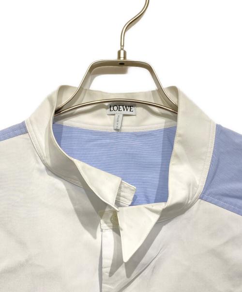 LOEWE（ロエベ）LOEWE (ロエベ) バイカラーシャツ スカイブルー×ホワイト サイズ:Lの古着・服飾アイテム