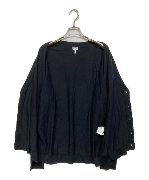 LOEWE（ロエベ）LOEWE (ロエベ) アナグラム刺繍カーディガン ブラック サイズ:Lの古着・服飾アイテム