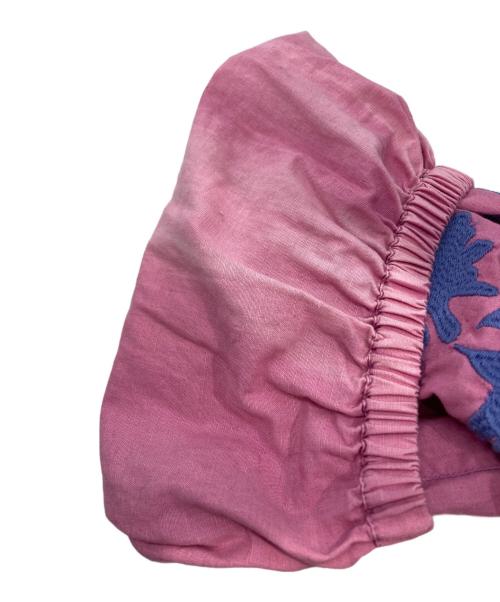 sara mallika（サラマリカ）sara mallika (サラマリカ) Cotton Linen Big Flower Embroidery Dress ピンク×ブルー サイズ: Sの古着・服飾アイテム