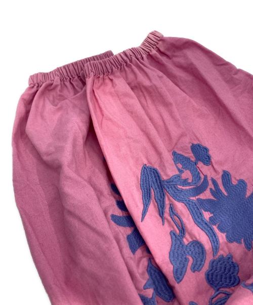 sara mallika（サラマリカ）sara mallika (サラマリカ) Cotton Linen Big Flower Embroidery Dress ピンク×ブルー サイズ: Sの古着・服飾アイテム