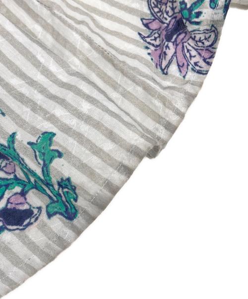 ne quittez pas（ヌキテパ）ne quittez pas (ヌキテパ) Cotton Jacquard Lily Print Flare Dress グレー×パープル サイズ:Mの古着・服飾アイテム