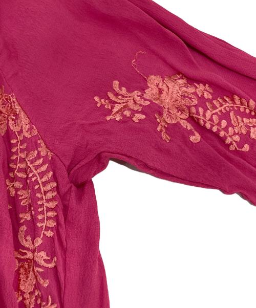 ne quittez pas（ヌキテパ）ne quittez pas (ヌキテパ) モスレーヨンルピナスエンブロイダリーシャツドレス ピンク サイズ:Mの古着・服飾アイテム