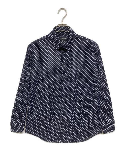 GIORGIO ARMANI（ジョルジョアルマーニ）GIORGIO ARMANI (ジョルジョアルマーニ) 幾何学柄シャツ ネイビー サイズ:41の古着・服飾アイテム