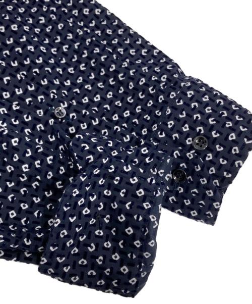 GIORGIO ARMANI（ジョルジョアルマーニ）GIORGIO ARMANI (ジョルジョアルマーニ) 幾何学柄シャツ ネイビー サイズ:41の古着・服飾アイテム
