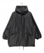 COMOLIコモリ）の古着「コットンシルク フーデッドコート」｜ブラック