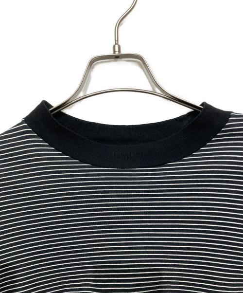 is-ness（イズネス）is-ness (イズネス) BALLOON STRIPES LONG SLEEVE（バルーン ストライプ ロング スリーブ） ブラック×ホワイト サイズ:Mの古着・服飾アイテム