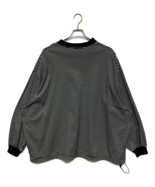 is-ness（イズネス）is-ness (イズネス) BALLOON STRIPES LONG SLEEVE（バルーン ストライプ ロング スリーブ） ブラック×ホワイト サイズ:Mの古着・服飾アイテム