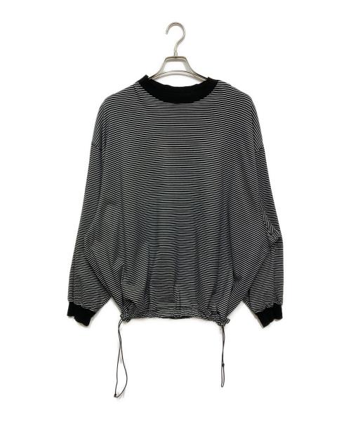 is-ness（イズネス）is-ness (イズネス) BALLOON STRIPES LONG SLEEVE（バルーン ストライプ ロング スリーブ） ブラック×ホワイト サイズ:Mの古着・服飾アイテム