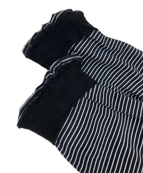 is-ness（イズネス）is-ness (イズネス) BALLOON STRIPES LONG SLEEVE（バルーン ストライプ ロング スリーブ） ブラック×ホワイト サイズ:Mの古着・服飾アイテム
