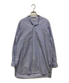 HEUGN（ユーゲン）の古着「ROB Band Collar Shirt」｜ブルー