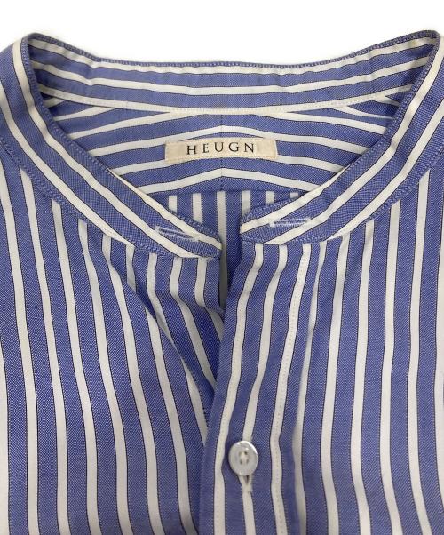 HEUGN（ユーゲン）HEUGN (ユーゲン) ROB Band Collar Shirt ブルー サイズ:3の古着・服飾アイテム