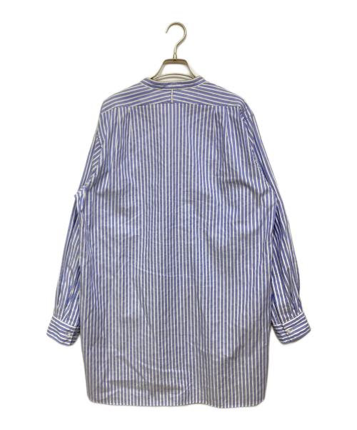 HEUGN（ユーゲン）HEUGN (ユーゲン) ROB Band Collar Shirt ブルー サイズ:3の古着・服飾アイテム