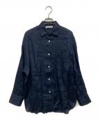 house of lotusハウスオブロータス）の古着「リネンベーシックシャツ」｜ネイビー