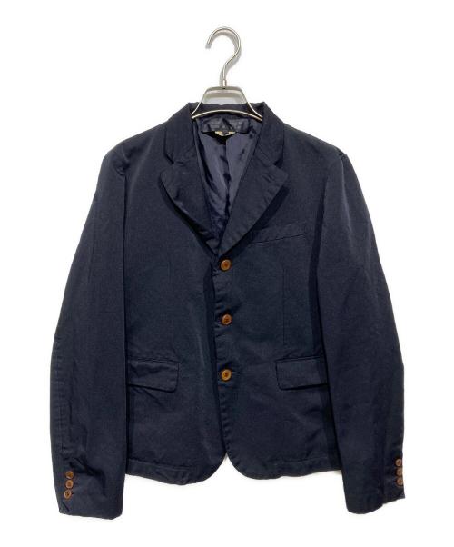 COMME des GARCONS COMME des GARCONS（コムデギャルソン コムデギャルソン）COMME des GARCONS COMME des GARCONS (コムデギャルソン コムデギャルソン) ポリ縮絨ガーメントダイバックプリーツAライン3Bテーラードジャケット ネイビー サイズ:Lの古着・服飾アイテム