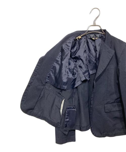 COMME des GARCONS COMME des GARCONS（コムデギャルソン コムデギャルソン）COMME des GARCONS COMME des GARCONS (コムデギャルソン コムデギャルソン) ポリ縮絨ガーメントダイバックプリーツAライン3Bテーラードジャケット ネイビー サイズ:Lの古着・服飾アイテム