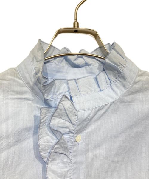 GALERIE VIE（ギャルリーヴィー）GALERIE VIE (ギャルリーヴィー) コットンサッカー フリルカラーシャツ ブルー サイズ:Freeの古着・服飾アイテム