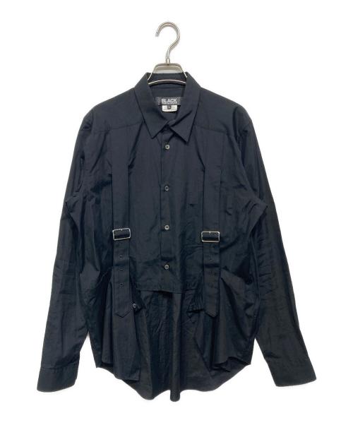 BLACK COMME des GARCONS（ブラックコムデギャルソン）BLACK COMME des GARCONS (ブラックコムデギャルソン) ベルテット ハーネス シャツ ブラック サイズ:Lの古着・服飾アイテム