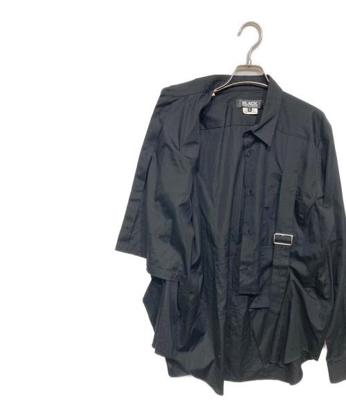 BLACK COMME des GARCONS（ブラックコムデギャルソン）BLACK COMME des GARCONS (ブラックコムデギャルソン) ベルテット ハーネス シャツ ブラック サイズ:Lの古着・服飾アイテム