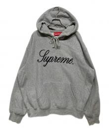 SUPREME（シュプリーム）の古着「Raised script Hooded Sweatshirt（レイズ スクリプト フーデッド スウェット）」｜グレー