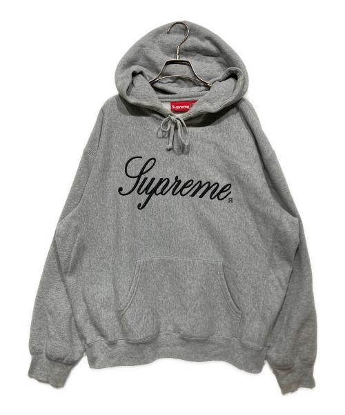 SUPREME（シュプリーム）SUPREME (シュプリーム) Raised script Hooded Sweatshirt（レイズ スクリプト フーデッド スウェット） グレー サイズ:Lの古着・服飾アイテム