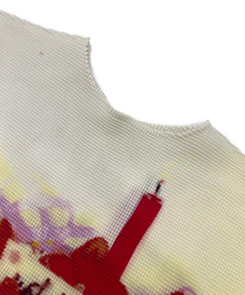 me ISSEY MIYAKE（ミーイッセイ ミヤケ）me ISSEY MIYAKE (ミーイッセイ ミヤケ) ケーキプリントノースリーブプリーツカットソー マルチカラー サイズ:不明の古着・服飾アイテム
