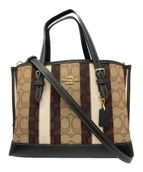 COACH（コーチ）COACH (コーチ) 2WAYバッグ ベージュ×ブラックの古着・服飾アイテム