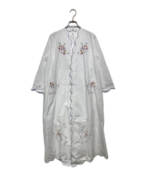 45R（フォーティファイブ・アール）45R (フォーティファイブ・アール) タペットダンプの刺繍ドレス ホワイト サイズ:記載なしの古着・服飾アイテム