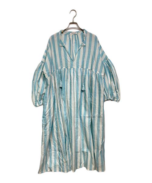 house of lotus（ハウスオブロータス）house of lotus (ハウスオブロータス) カディストライプワンピース ブルー×ホワイト サイズ:Mの古着・服飾アイテム