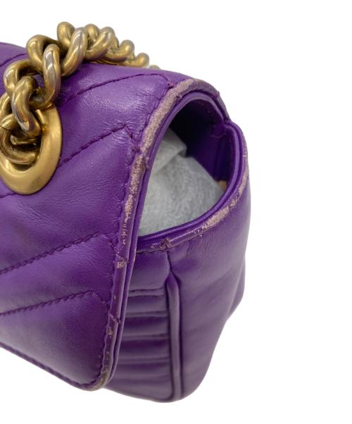 GUCCI（グッチ）GUCCI (グッチ) チェーンショルダーバッグ パープルの古着・服飾アイテム