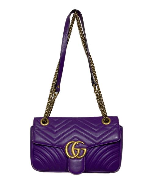 GUCCI（グッチ）GUCCI (グッチ) チェーンショルダーバッグ パープルの古着・服飾アイテム