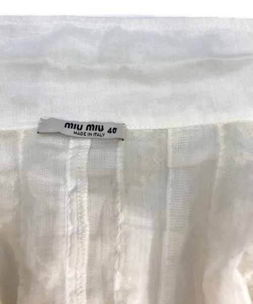 MIU MIU（ミュウミュウ）MIU MIU (ミュウミュウ) フリルレースワンピース アイボリー サイズ:40の古着・服飾アイテム