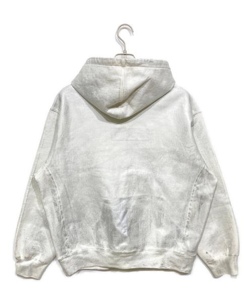 MM6 Maison Margiela（エムエムシックスメゾンマルジェラ）MM6 Maison Margiela (エムエムシックスメゾンマルジェラ) SUPREME (シュプリーム) Foil Box Logo Hooded Sweatshirt ホワイト×シルバー サイズ:Mの古着・服飾アイテム