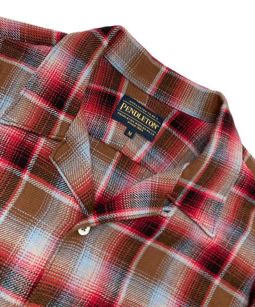 PENDLETON（ペンドルトン）PENDLETON (ペンドルトン) オープンカラーオンブレチェックシャツ レッド サイズ:Mの古着・服飾アイテム