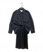 3.1 phillip limスリーワンフィリップリム）の古着「Draped Shirt Combo Slip Dress」｜ブラック