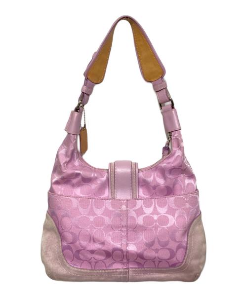 COACH（コーチ）COACH (コーチ) シグネチャー ワンショルダーバッグ ピンクの古着・服飾アイテム