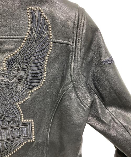 HARLEY-DAVIDSON（ハーレーダビッドソン）HARLEY-DAVIDSON (ハーレーダビッドソン) シングルライダースジャケット ブラック サイズ:Sの古着・服飾アイテム