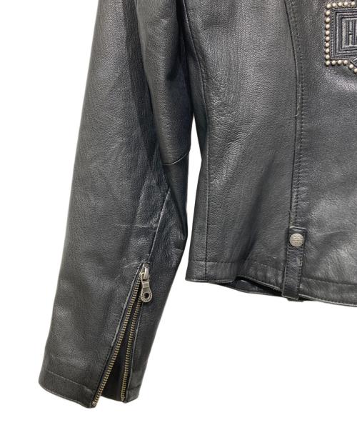 HARLEY-DAVIDSON（ハーレーダビッドソン）HARLEY-DAVIDSON (ハーレーダビッドソン) シングルライダースジャケット ブラック サイズ:Sの古着・服飾アイテム