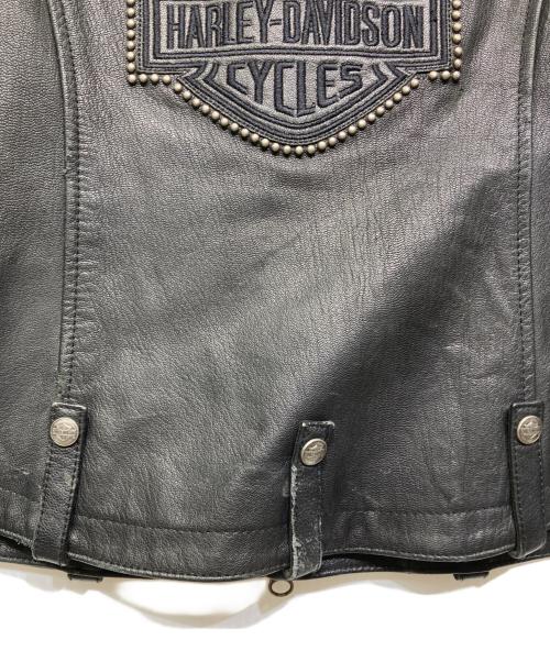 HARLEY-DAVIDSON（ハーレーダビッドソン）HARLEY-DAVIDSON (ハーレーダビッドソン) シングルライダースジャケット ブラック サイズ:Sの古着・服飾アイテム