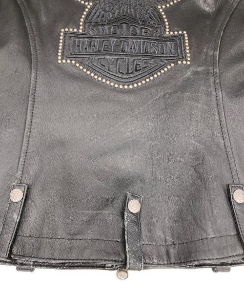 HARLEY-DAVIDSON（ハーレーダビッドソン）HARLEY-DAVIDSON (ハーレーダビッドソン) シングルライダースジャケット ブラック サイズ:Sの古着・服飾アイテム
