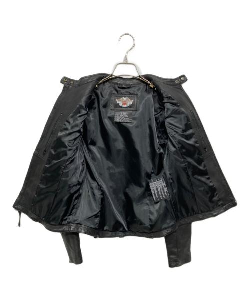 HARLEY-DAVIDSON（ハーレーダビッドソン）HARLEY-DAVIDSON (ハーレーダビッドソン) シングルライダースジャケット ブラック サイズ:Sの古着・服飾アイテム