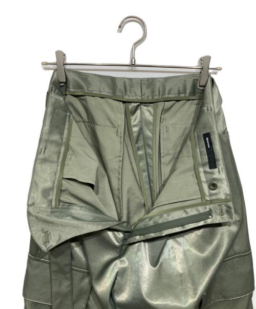 08sircus（ゼロエイトサーカス）08sircus (ゼロエイトサーカス) Satin belted cargo pants グリーン サイズ:5の古着・服飾アイテム