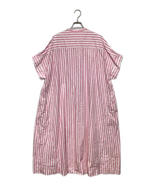 ne quittez pas（ヌキテパ）ne quittez pas (ヌキテパ) Poplin Stripe Big Shirts Dress ピンク×ホワイト サイズ:不明の古着・服飾アイテム