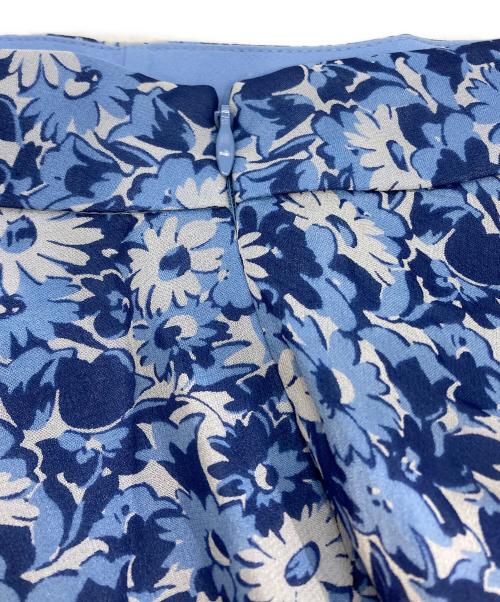 POLO RALPH LAUREN（ポロ・ラルフローレン）POLO RALPH LAUREN (ポロ・ラルフローレン) シルク花柄シアースカート ブルー サイズ:4の古着・服飾アイテム