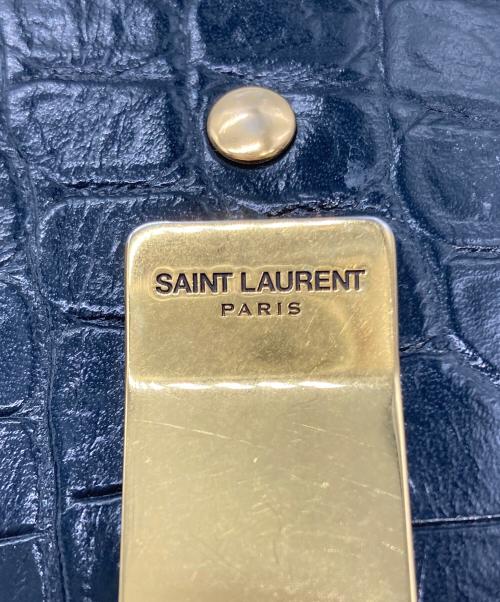 Saint Laurent Paris（サンローランパリ）Saint Laurent Paris (サンローランパリ) クロコ型押しカードケース ブラックの古着・服飾アイテム