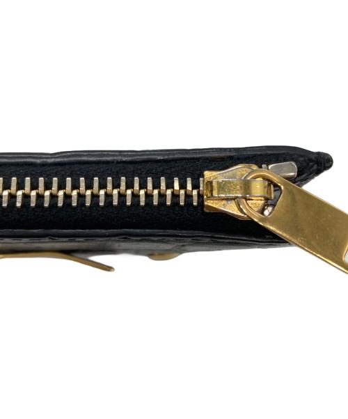 Saint Laurent Paris（サンローランパリ）Saint Laurent Paris (サンローランパリ) クロコ型押しカードケース ブラックの古着・服飾アイテム