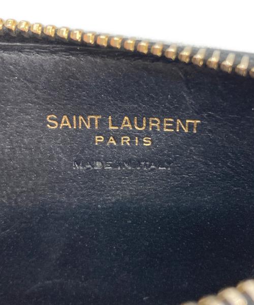 Saint Laurent Paris（サンローランパリ）Saint Laurent Paris (サンローランパリ) クロコ型押しカードケース ブラックの古着・服飾アイテム